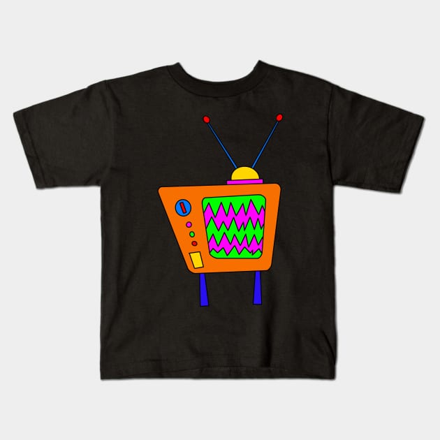 Retro TV Design Kids T-Shirt by Turnersartandcrafts